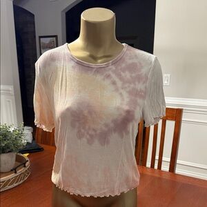 AMERICAN EAGLE Tie-Dye Short Sleeve Ribbed Tee Shirt
